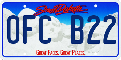 SD license plate 0FCB22