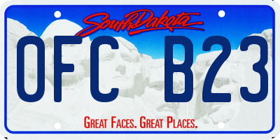 SD license plate 0FCB23