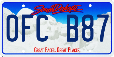 SD license plate 0FCB87