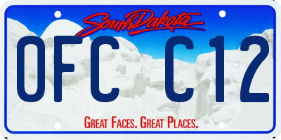 SD license plate 0FCC12