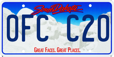 SD license plate 0FCC20