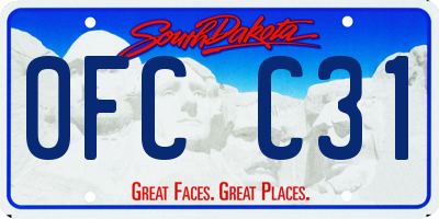 SD license plate 0FCC31