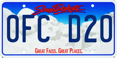 SD license plate 0FCD20