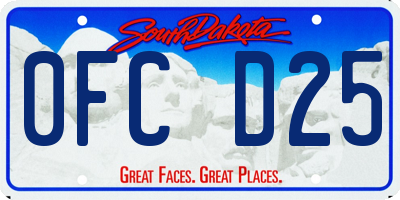 SD license plate 0FCD25