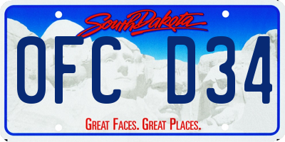 SD license plate 0FCD34