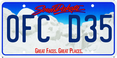 SD license plate 0FCD35