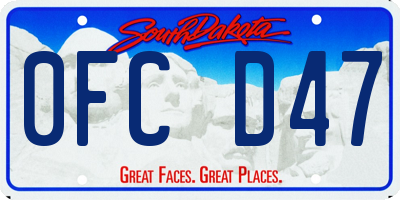 SD license plate 0FCD47