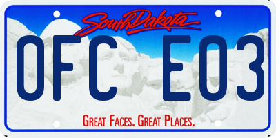 SD license plate 0FCE03