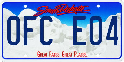 SD license plate 0FCE04