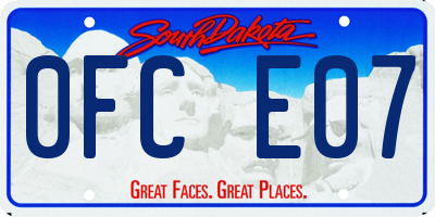 SD license plate 0FCE07