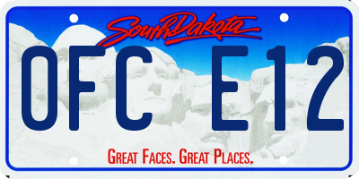 SD license plate 0FCE12