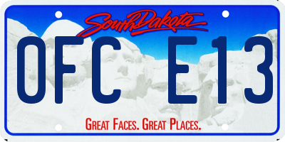 SD license plate 0FCE13