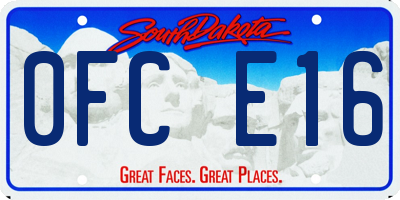 SD license plate 0FCE16