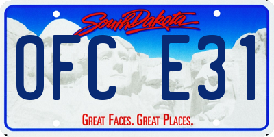 SD license plate 0FCE31
