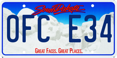 SD license plate 0FCE34