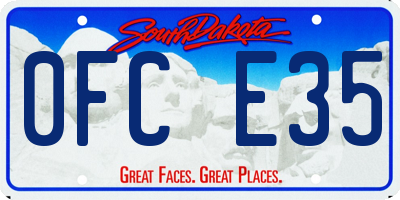 SD license plate 0FCE35