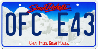 SD license plate 0FCE43