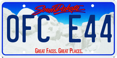 SD license plate 0FCE44