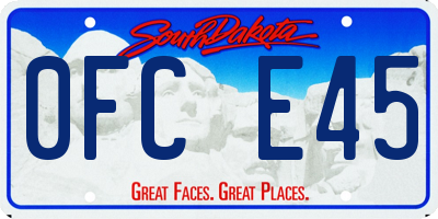 SD license plate 0FCE45