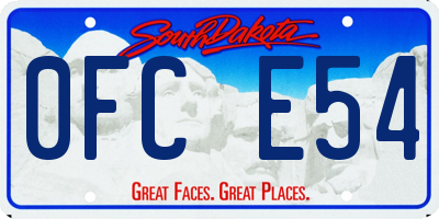SD license plate 0FCE54