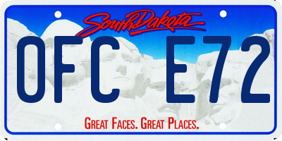 SD license plate 0FCE72