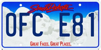 SD license plate 0FCE81
