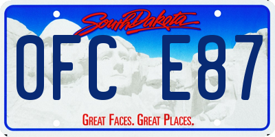 SD license plate 0FCE87