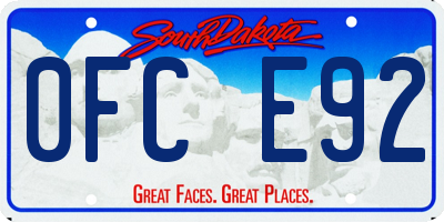 SD license plate 0FCE92