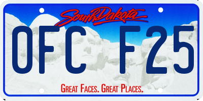 SD license plate 0FCF25