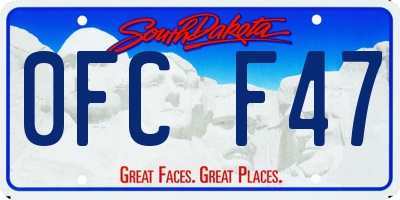 SD license plate 0FCF47