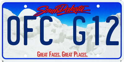 SD license plate 0FCG12