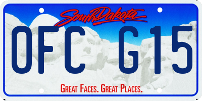 SD license plate 0FCG15