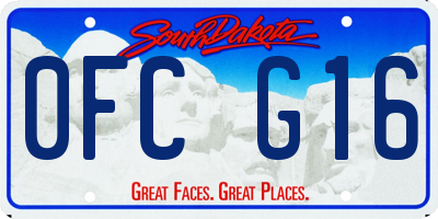 SD license plate 0FCG16