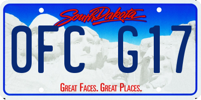 SD license plate 0FCG17