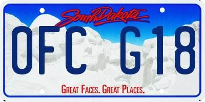 SD license plate 0FCG18