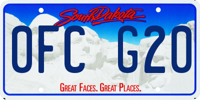 SD license plate 0FCG20