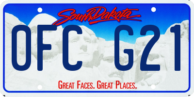 SD license plate 0FCG21