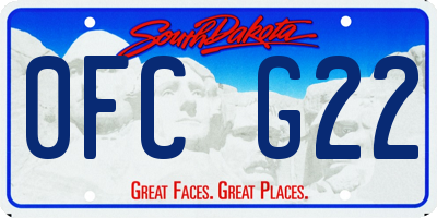 SD license plate 0FCG22