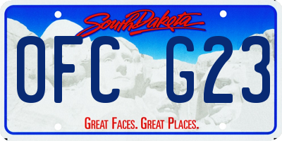 SD license plate 0FCG23