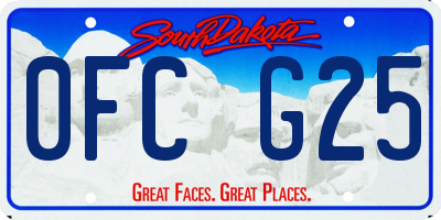 SD license plate 0FCG25