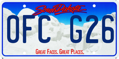SD license plate 0FCG26