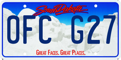 SD license plate 0FCG27