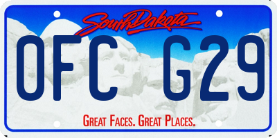 SD license plate 0FCG29