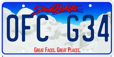 SD license plate 0FCG34