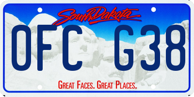 SD license plate 0FCG38