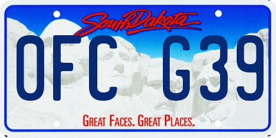 SD license plate 0FCG39
