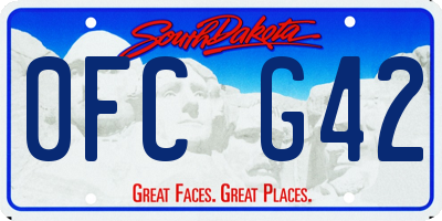 SD license plate 0FCG42