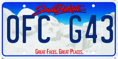 SD license plate 0FCG43
