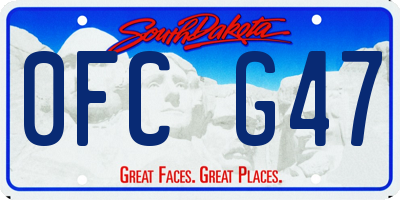 SD license plate 0FCG47