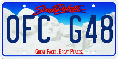 SD license plate 0FCG48